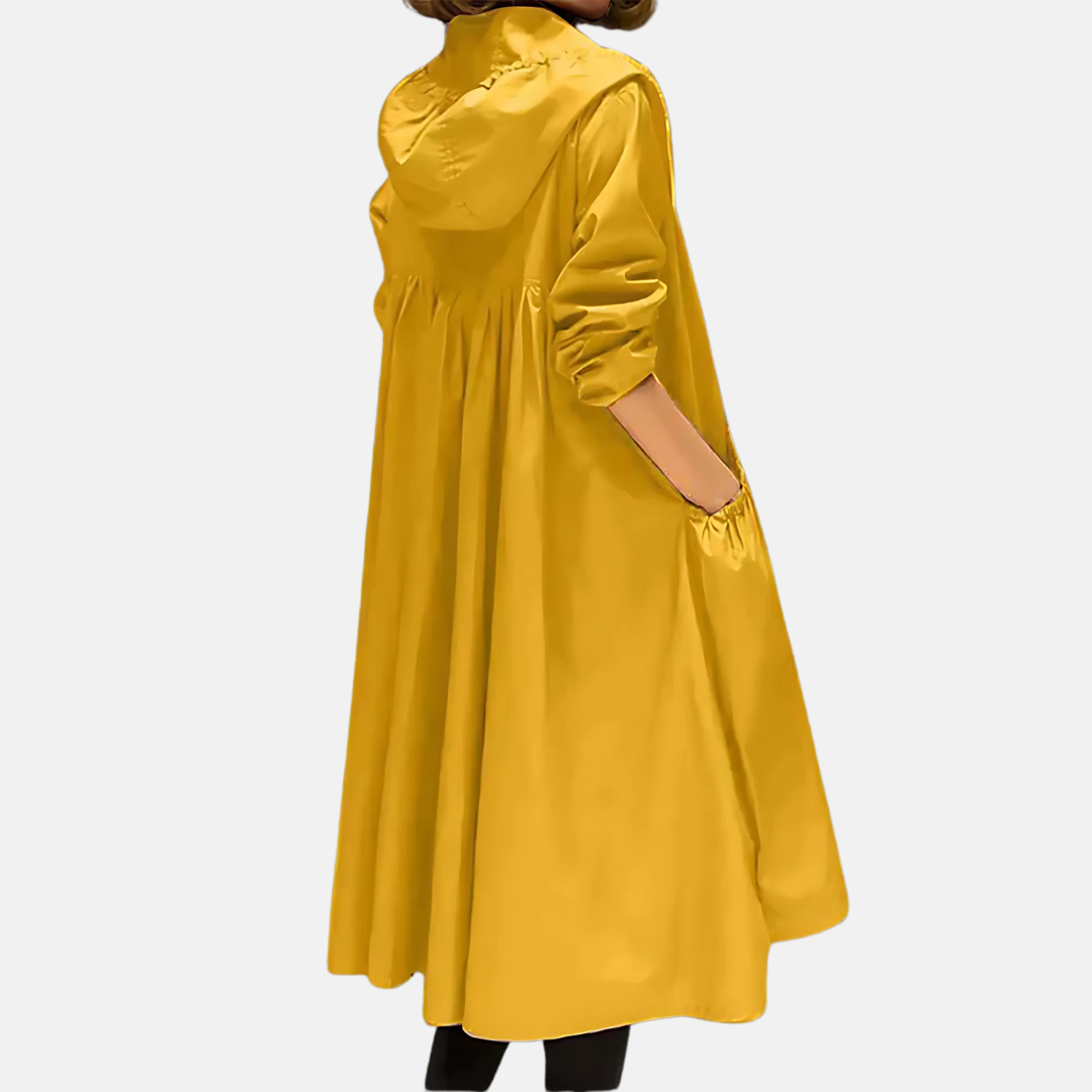 Women’s Long Hooded Lightweight Coat with Pockets