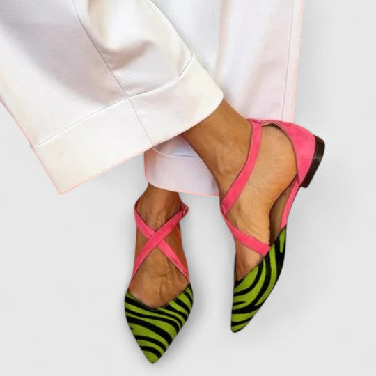 Women's Leather Slingback Flats for Summer