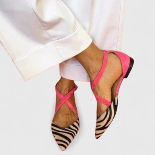 Women's Leather Slingback Flats for Summer
