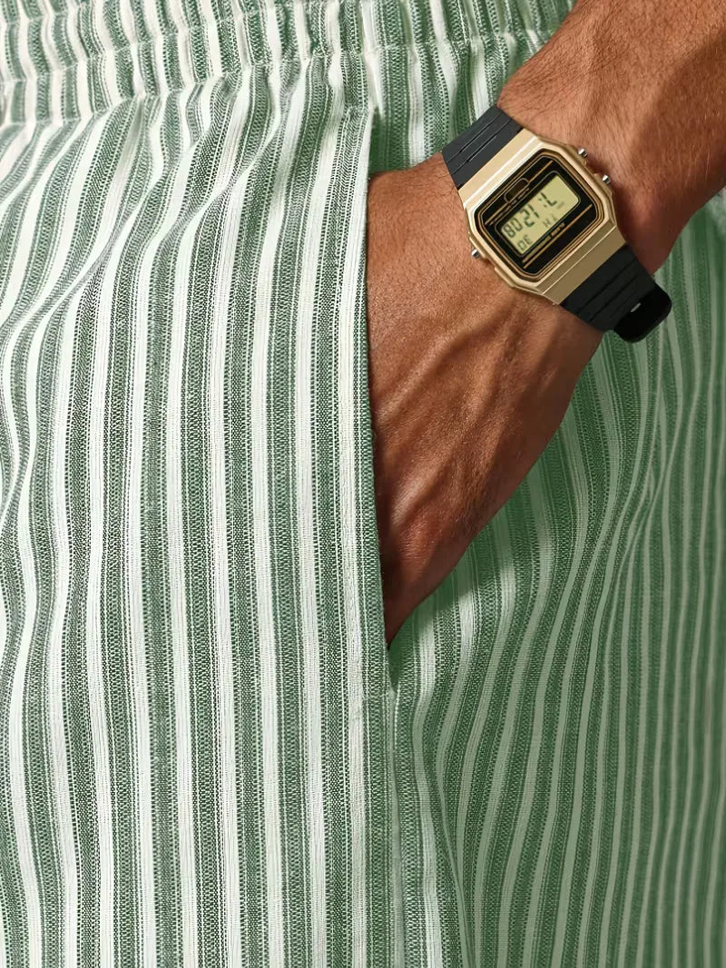 Men’s Striped Wide Leg Trousers