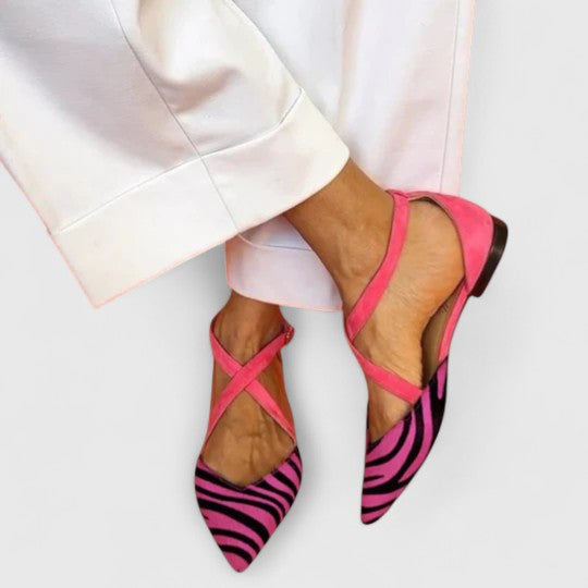 Women's Leather Slingback Flats for Summer