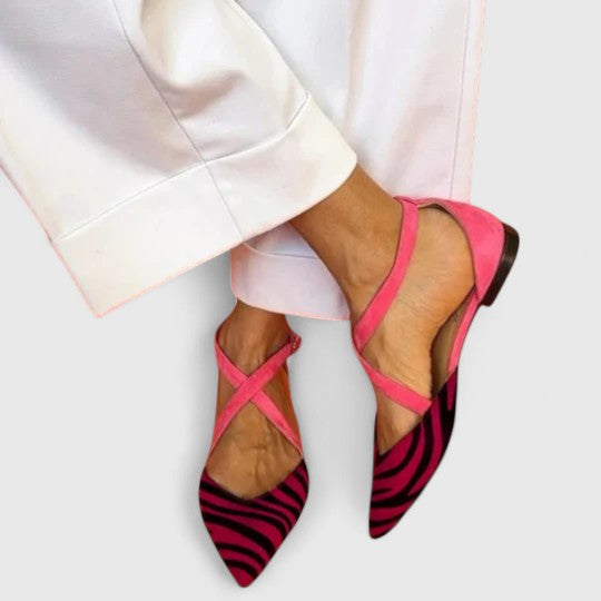 Women's Leather Slingback Flats for Summer