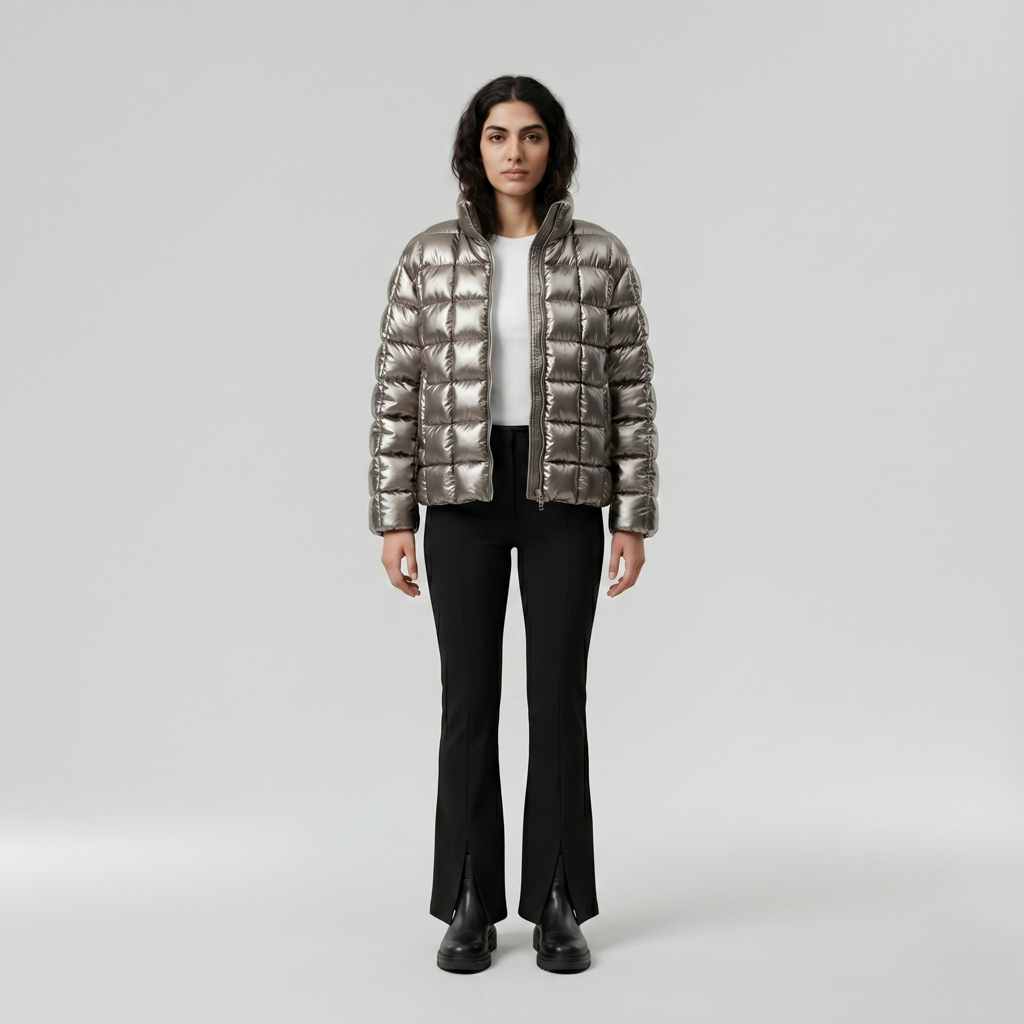 Lunar Grid Quilted Puffer