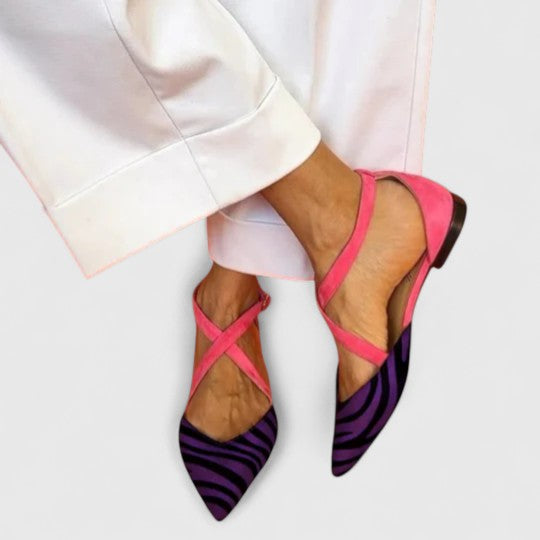 Women's Leather Slingback Flats for Summer