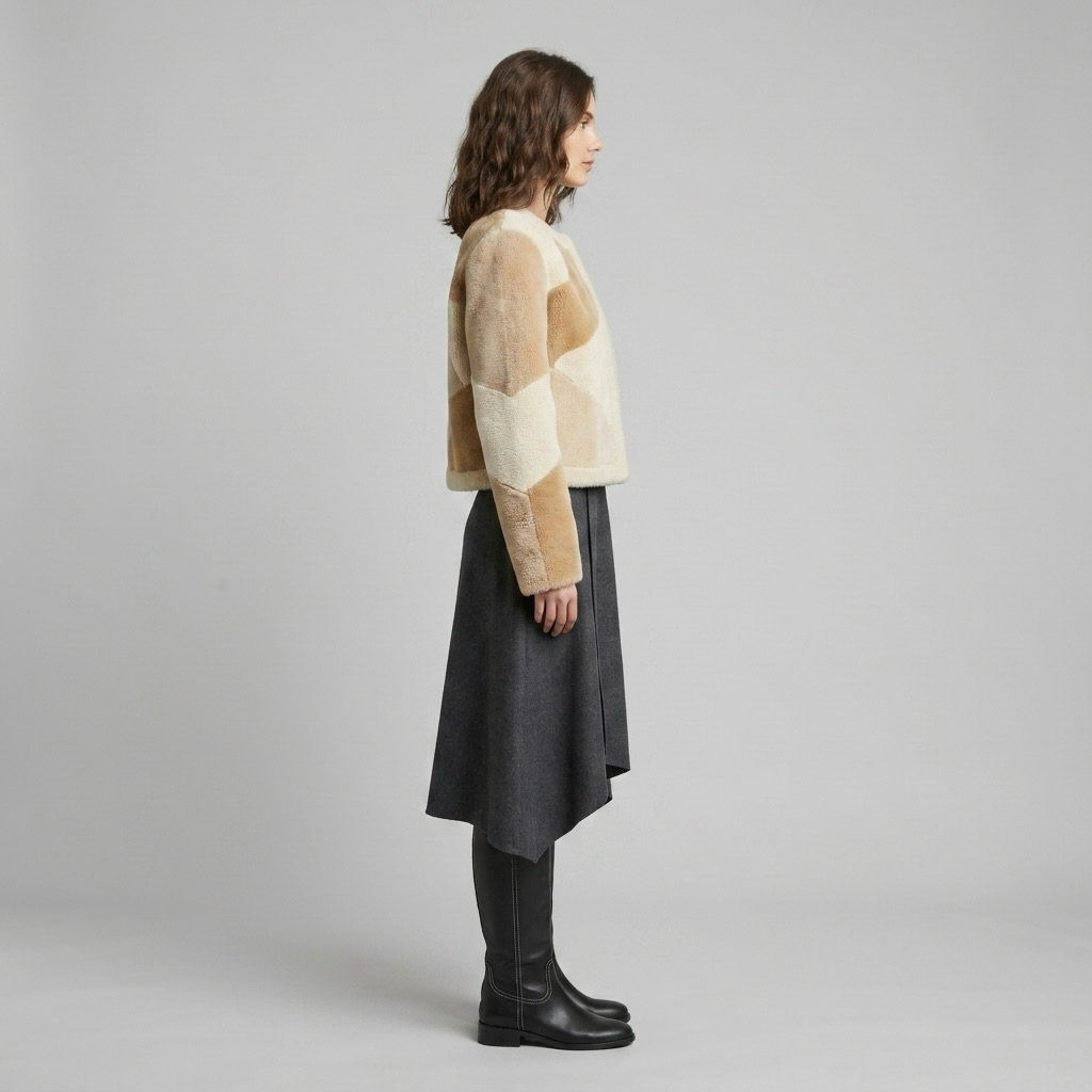 Mosaic Shearling Luxe Jacket