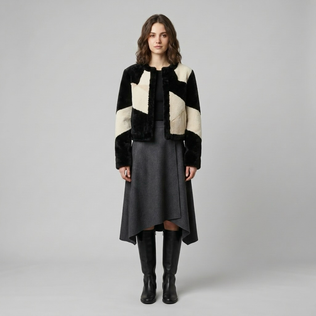 Mosaic Shearling Luxe Jacket