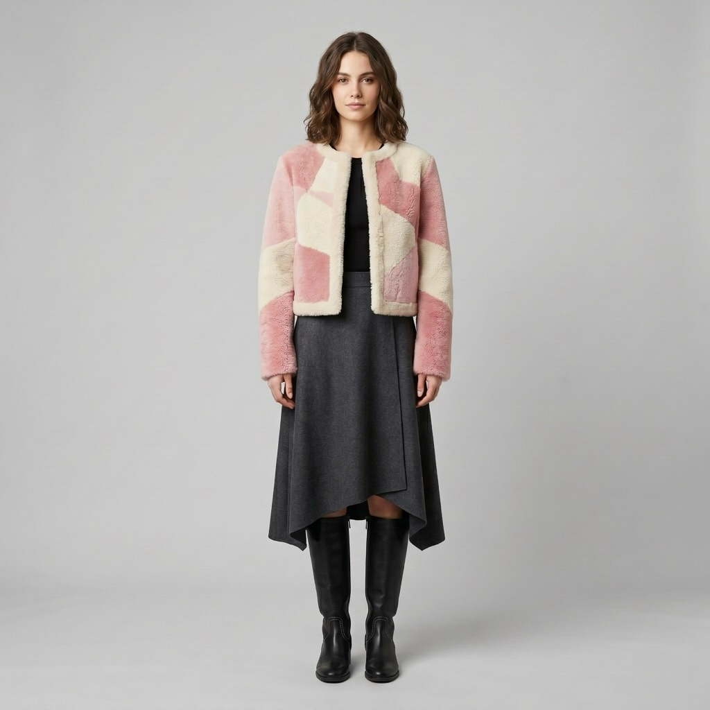 Mosaic Shearling Luxe Jacket