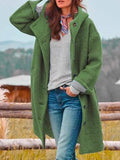 Women's Hooded Longline Teddy Coat