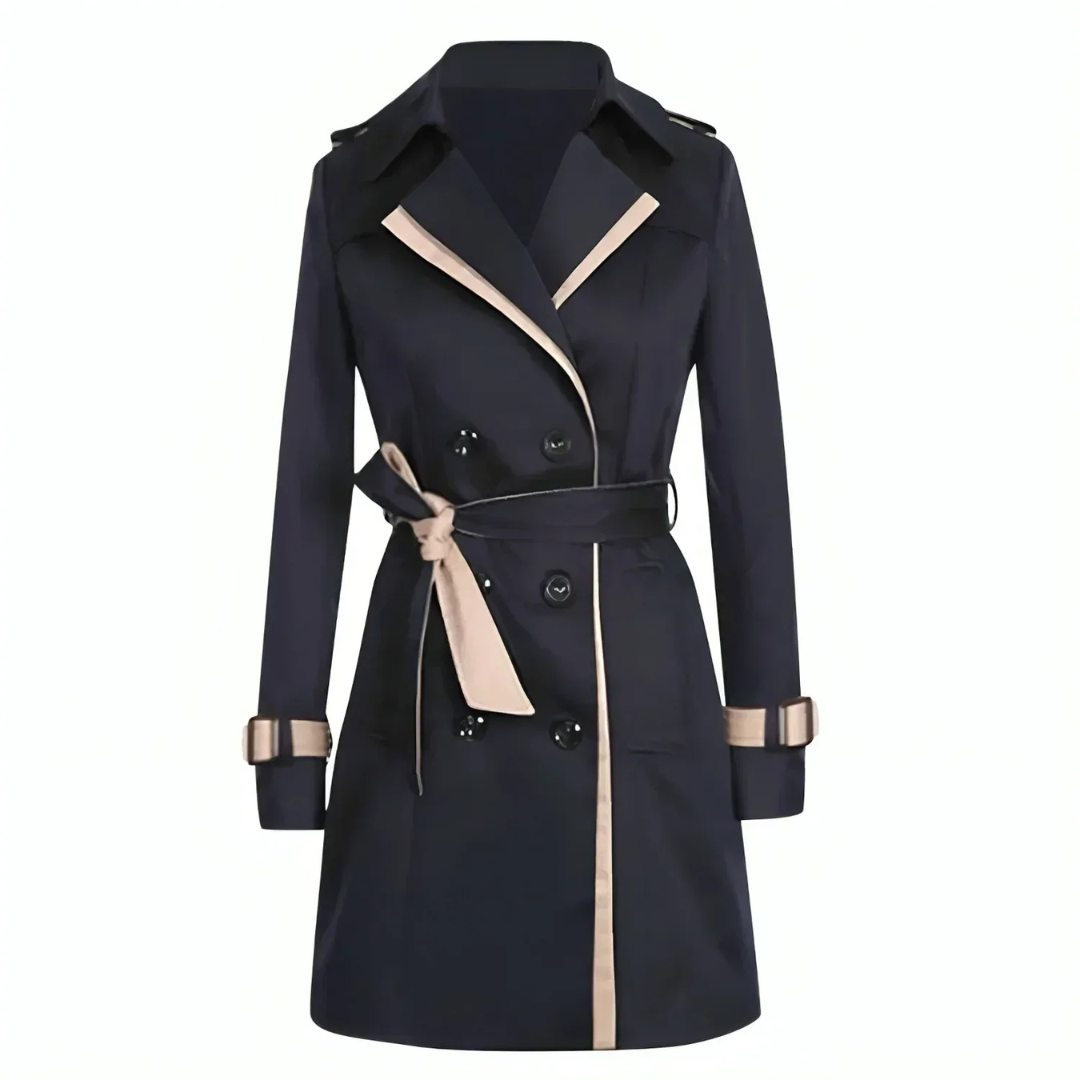 Trench-coat croisé ceinturé pour femme