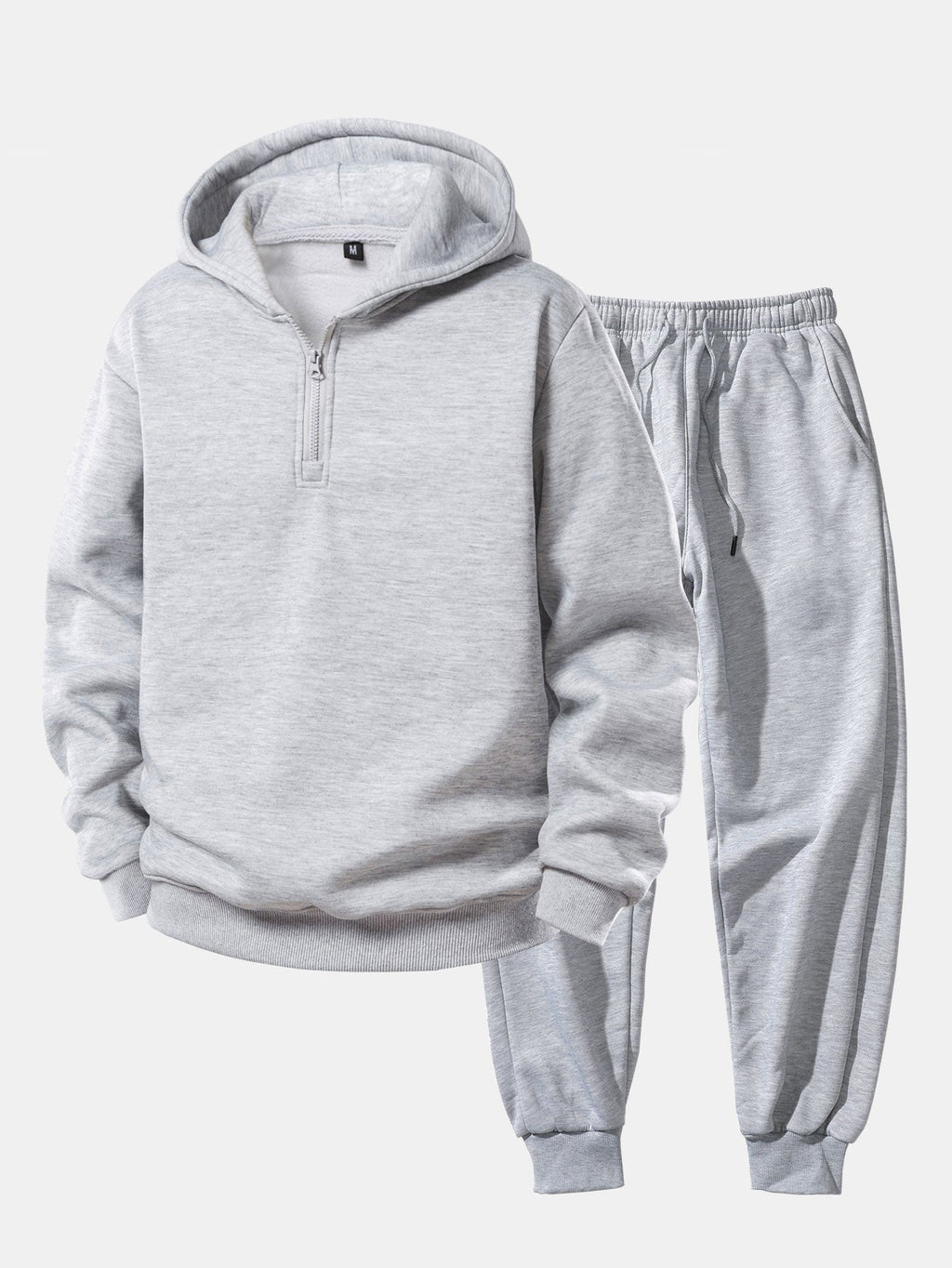 Męski komplet dresowy: bluza z kapturem i zamkiem 1/2 oraz joggery