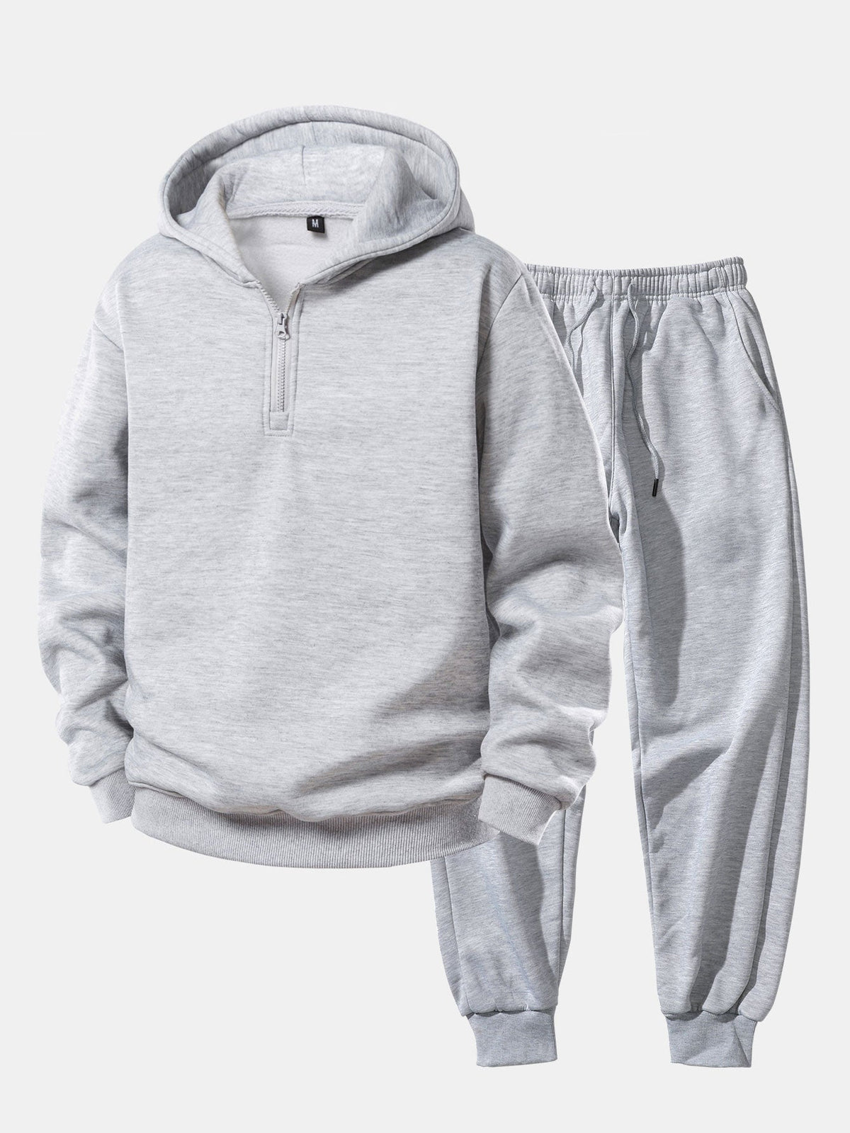Męski komplet dresowy: bluza z kapturem i zamkiem 1/2 oraz joggery