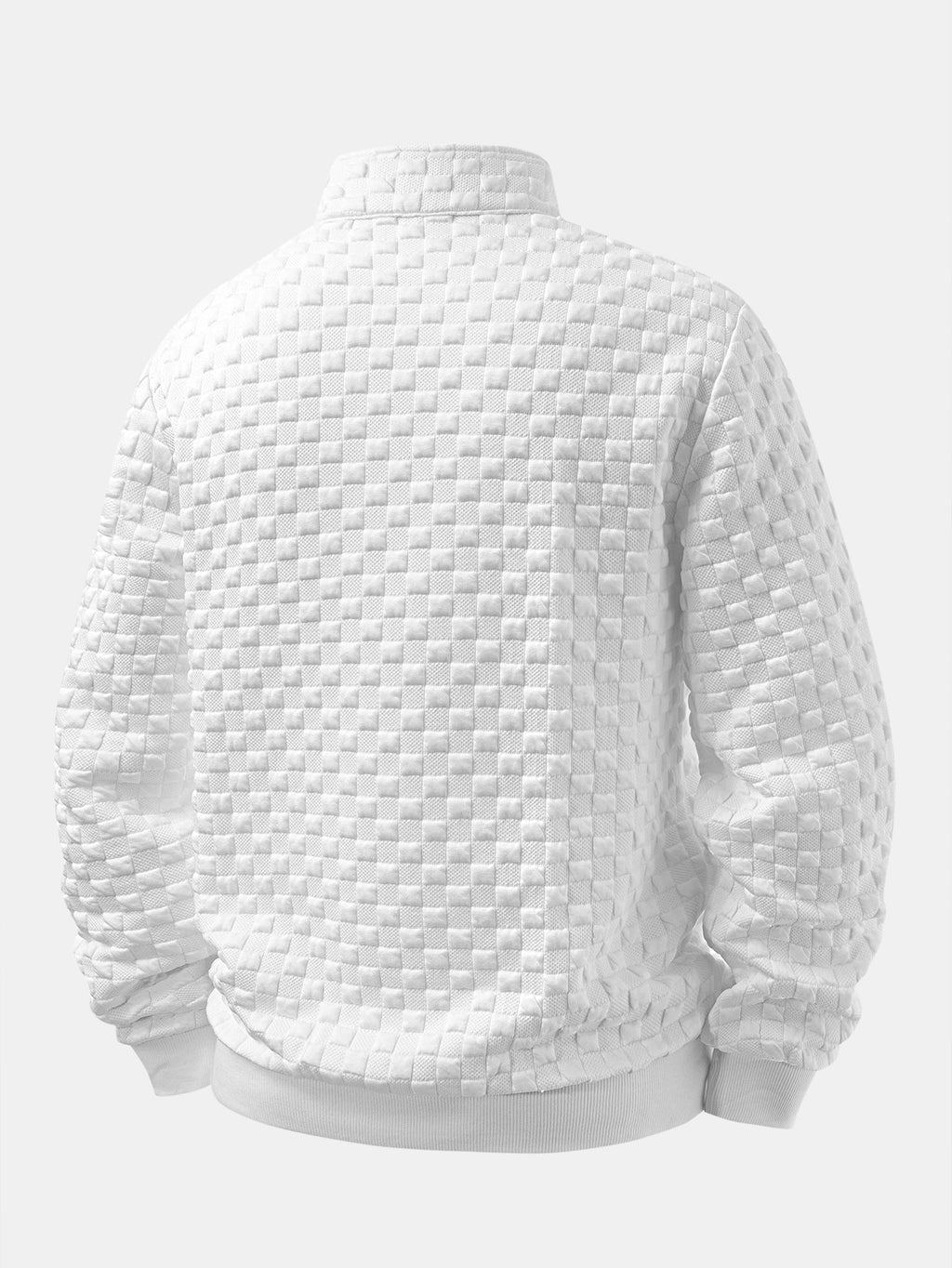 Pull texturé à col montant et fermeture éclair quart de tour pour homme