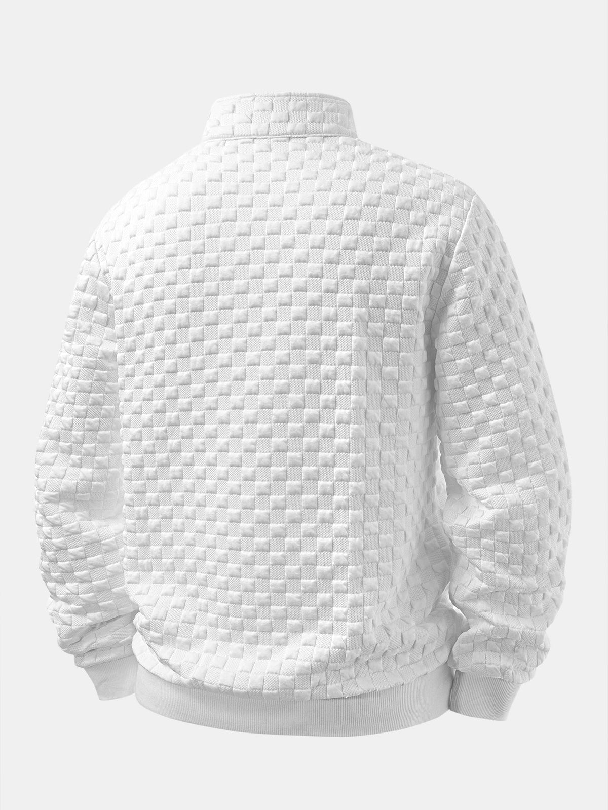 Pull texturé à col montant et fermeture éclair quart de tour pour homme