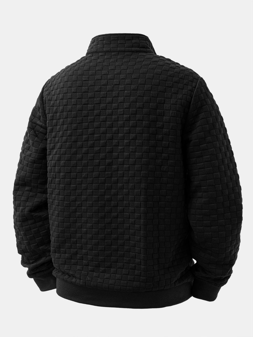 Pull texturé à col montant et fermeture éclair quart de tour pour homme