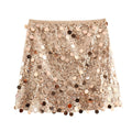 Women's Sequin Mini Skirt with Disc Embellishments