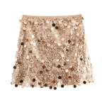 Mini-jupe ornée de sequins en forme de disques