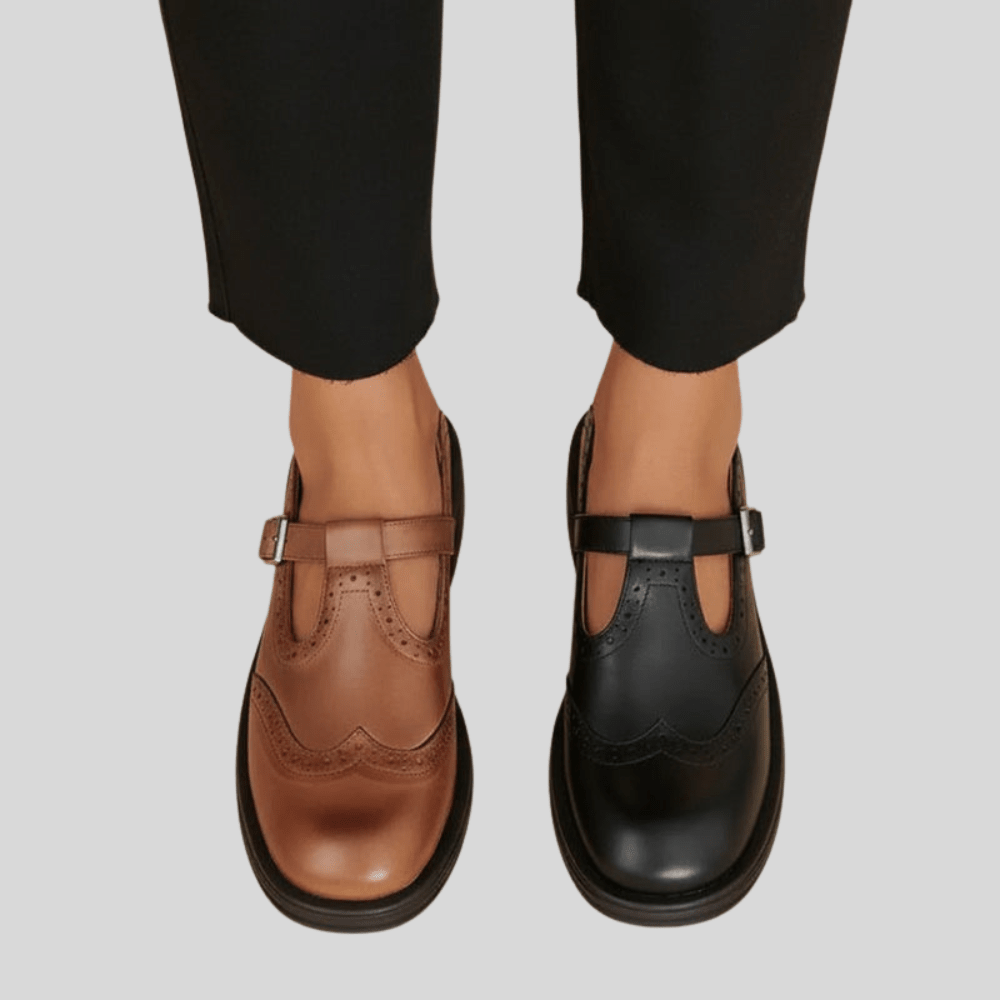 Women's Leather-Look Mary Jane Shoes
