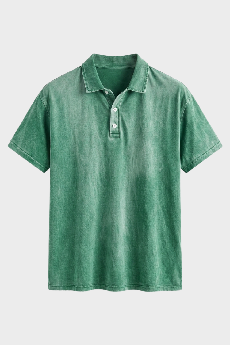 Polo en coton délavé pour homme
