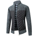 Men’s Quilted Knit Jacket with Stand Collar