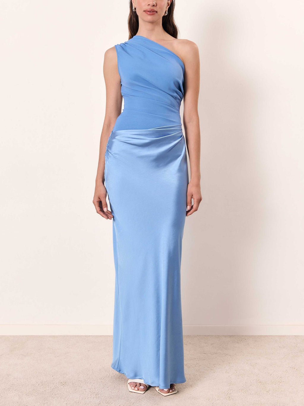 Women’s One Shoulder Satin Maxi Dress