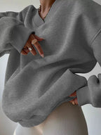 Women's Oversized V-Neck Jumper