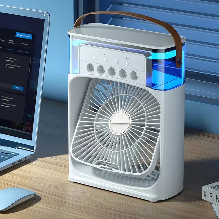 Portable Air Cooler with ABS Plastic LED Light and Water Tank for Summer