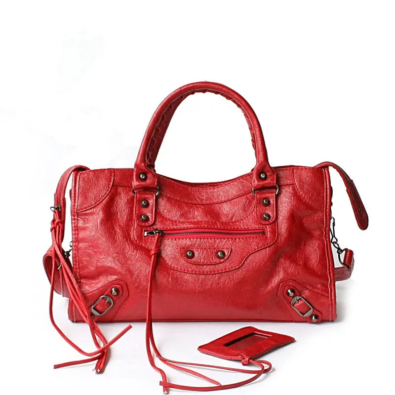Women's PU Leather Duffel Bag with Crossbody Strap