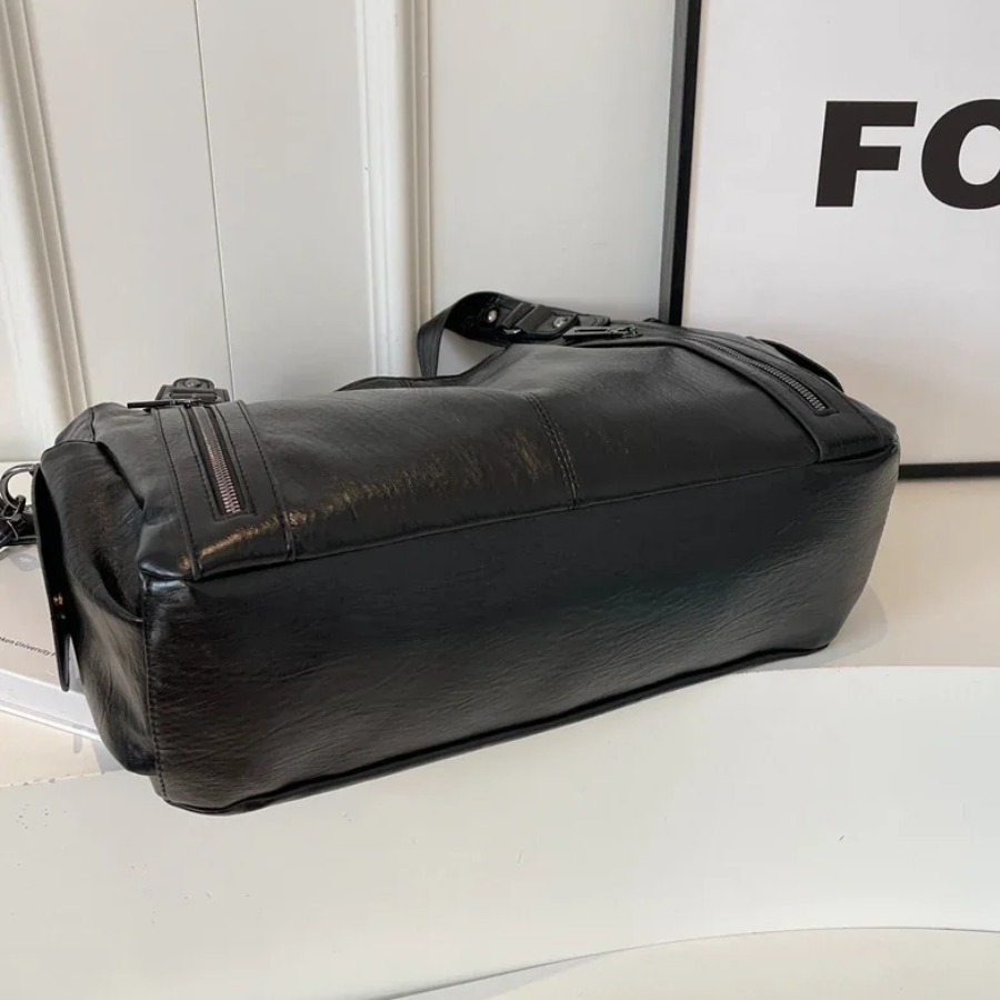 Women’s Multi-Pocket Shoulder Bag with Detachable Strap