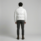 Men's Oversized Puffer Jacket with Stand Collar