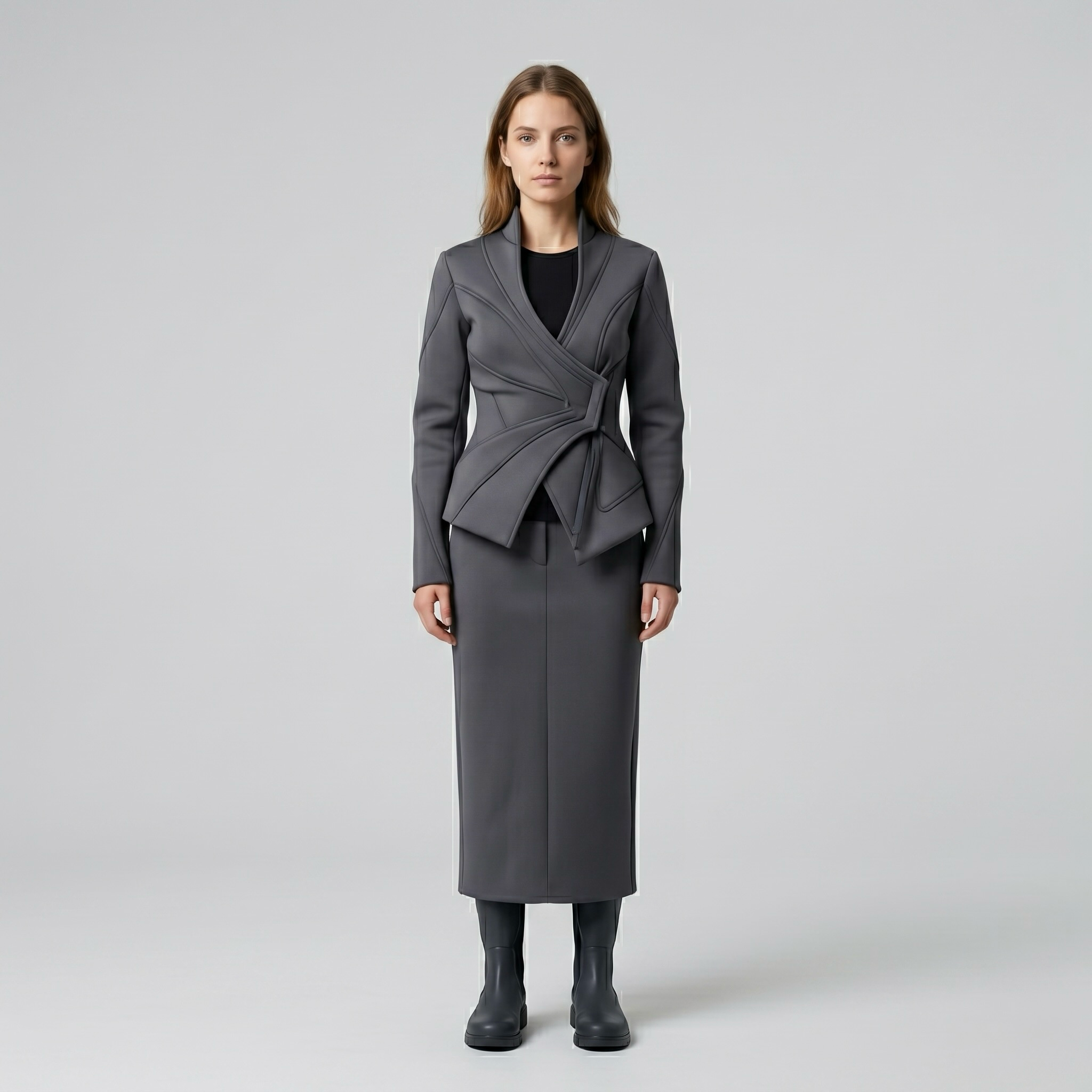 Sculptural Wrap Contour Blazer