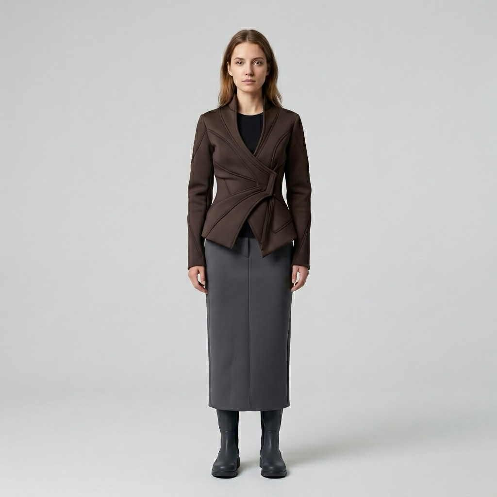 Sculptural Wrap Contour Blazer