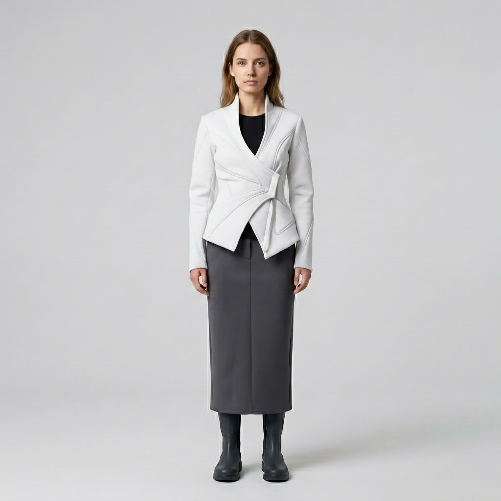 Sculptural Wrap Contour Blazer