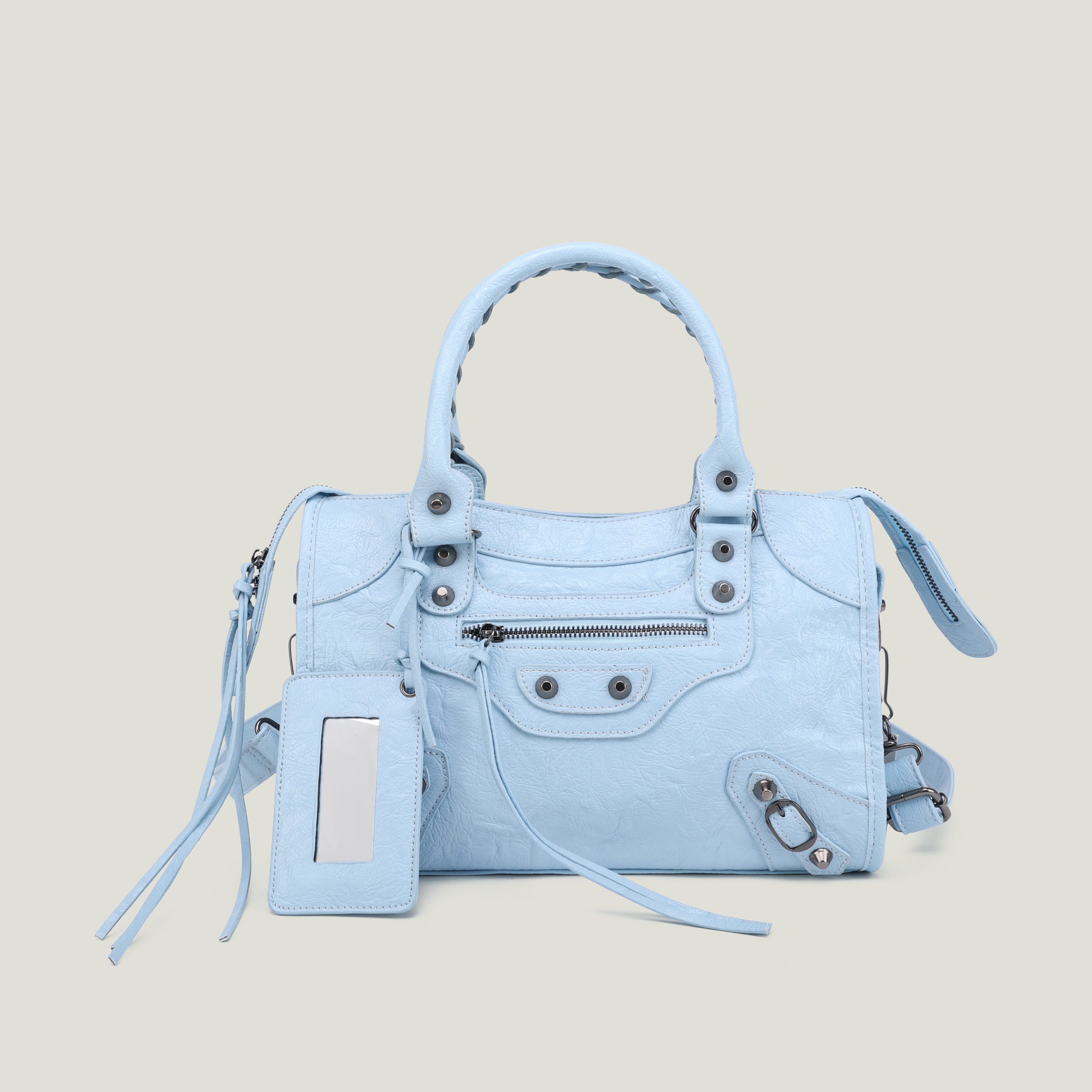 Women's PU Leather Duffel Bag with Crossbody Strap