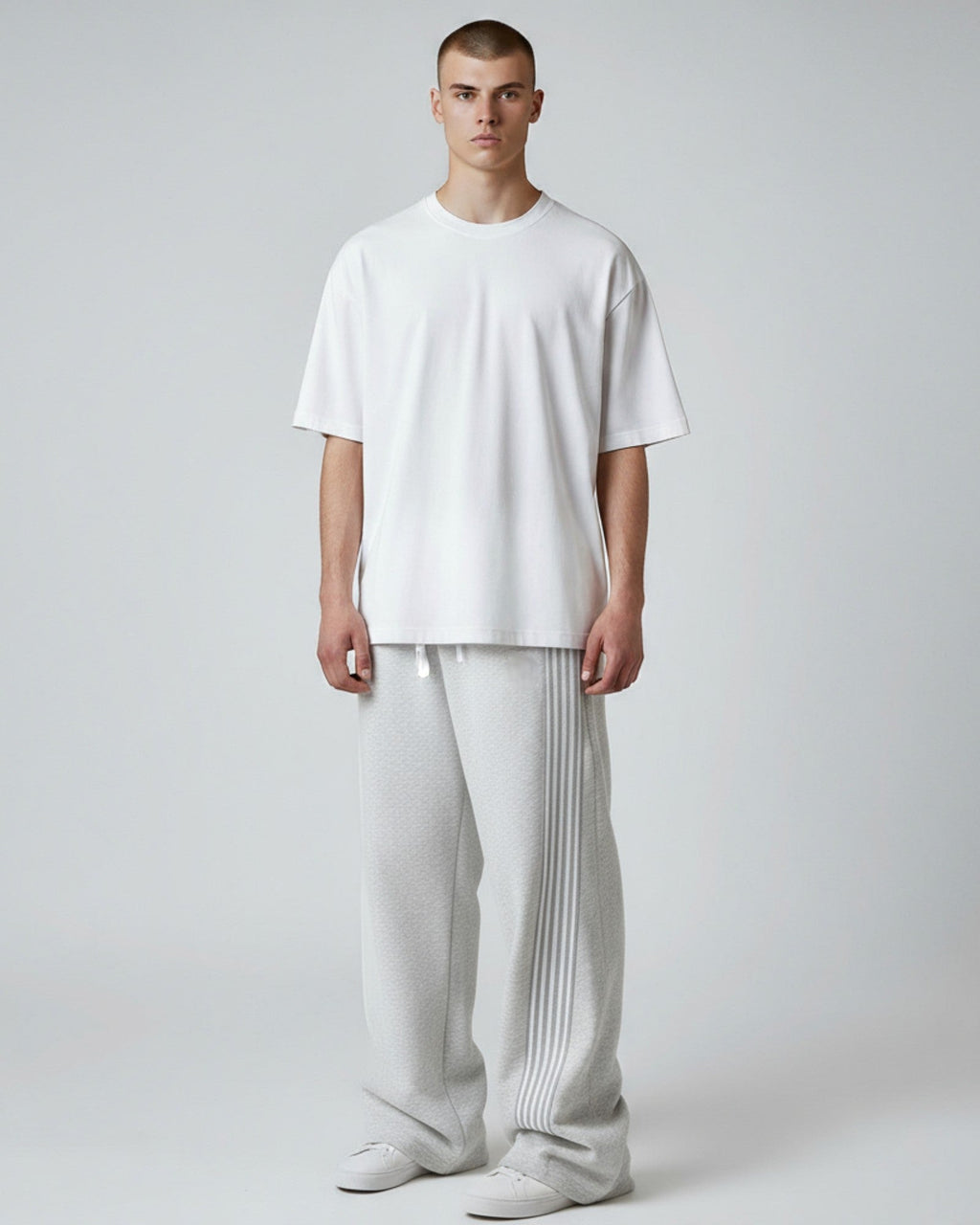 Men’s Wide Leg Joggers with Side Stripe Detail