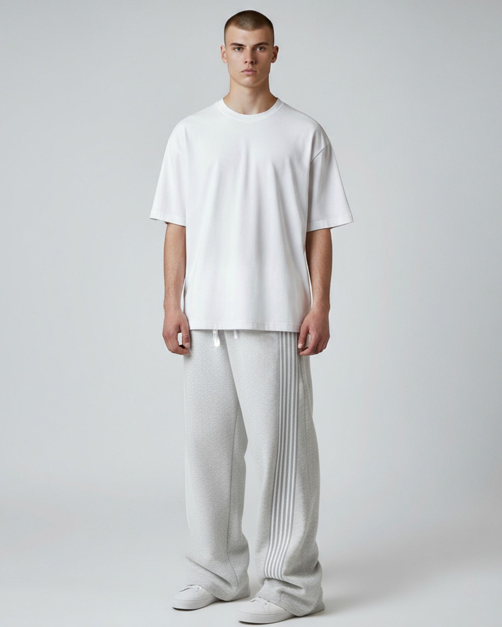 Men’s Wide Leg Joggers with Side Stripe Detail