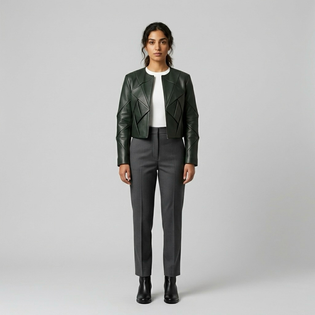 Geometric Edge Cropped Jacket