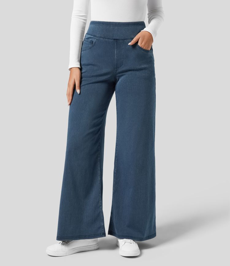 Women's High Waist Wide Leg Stretch Jeans