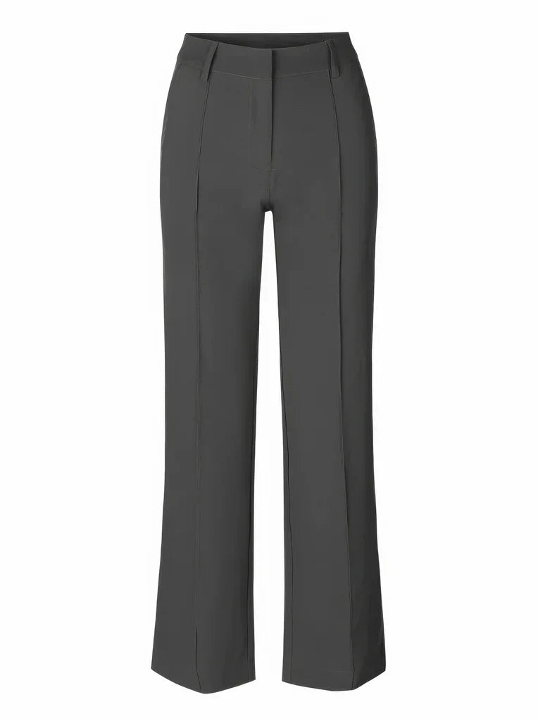 Pantalon large à taille haute pour femme avec poches