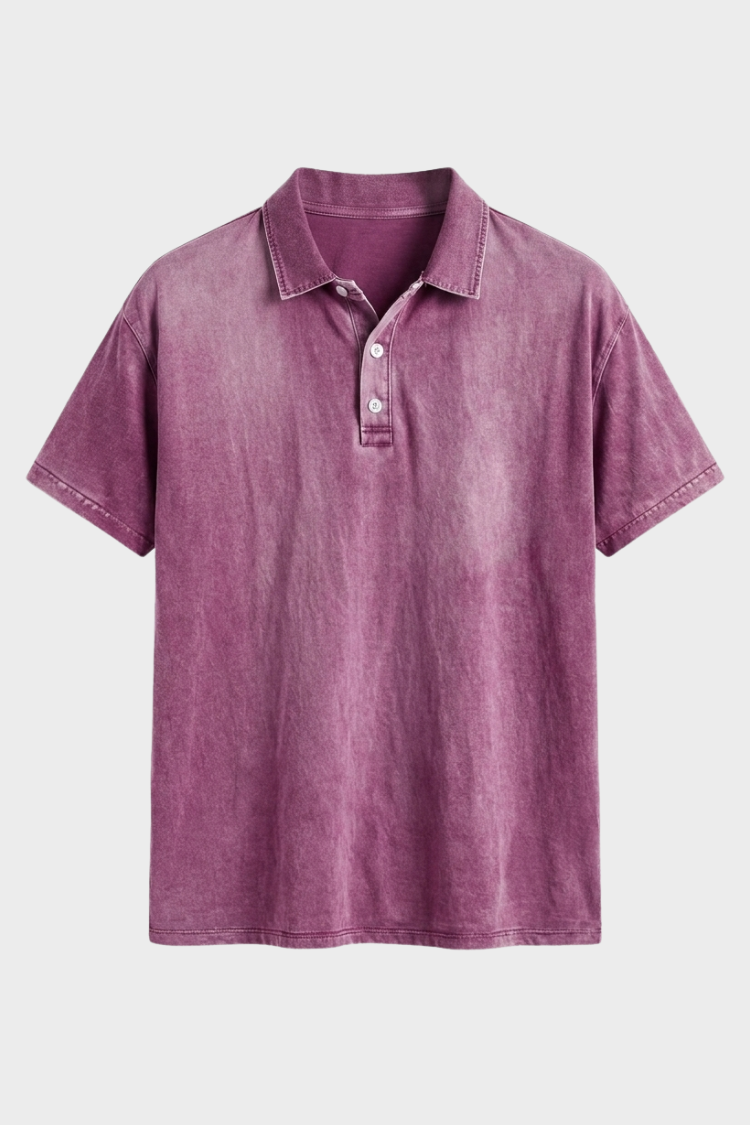 Polo en coton délavé pour homme