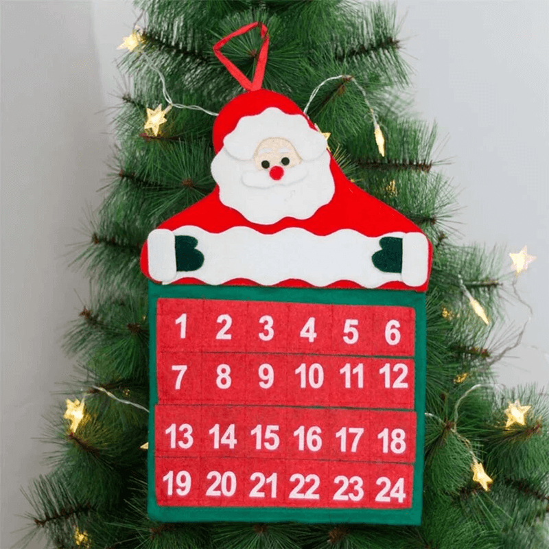 Fabric Christmas Advent Calendar | 24-Day Santa Wall Hanging
