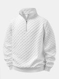 Pull texturé à col montant et fermeture éclair quart de tour pour homme