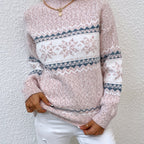 Pull de Noël oversize pour femme | Col montant en maille Fair Isle
