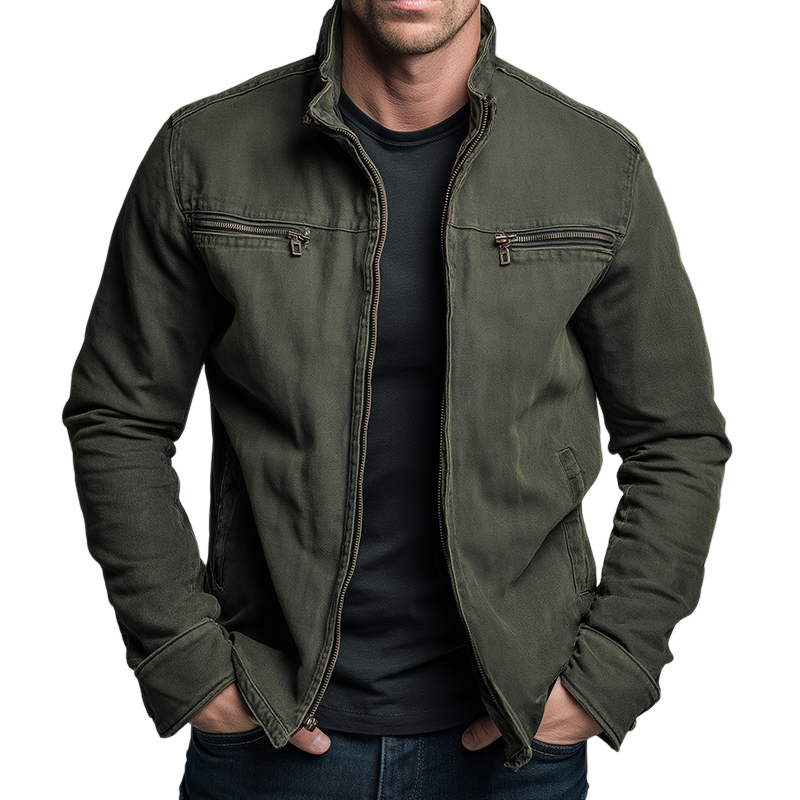 Men's Cotton Zip Jacket | Classic Everyday Outerwear
