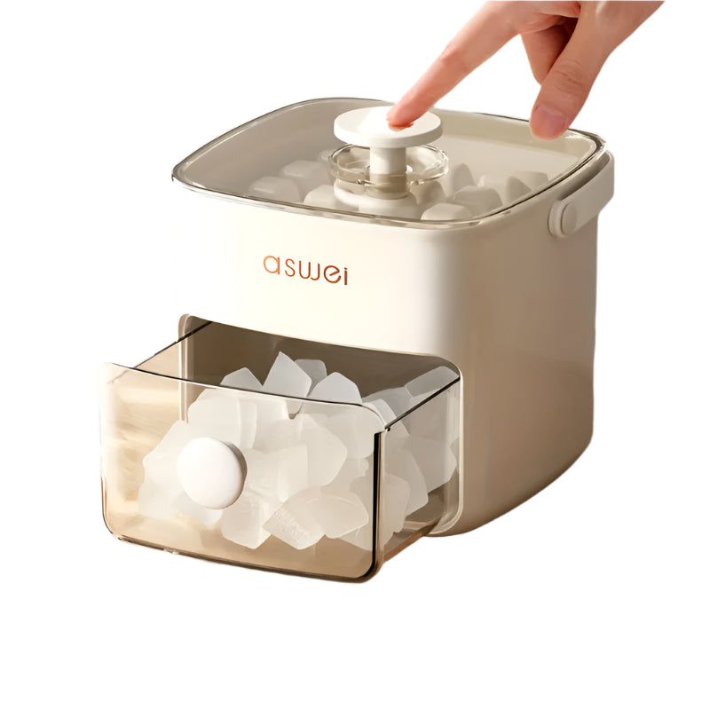 Ice Cube Maker & Storage Box with Easy Release Tray for Summer Drinks