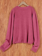 Women’s Knitted Button Cardigan with Crew Neck and Pocket