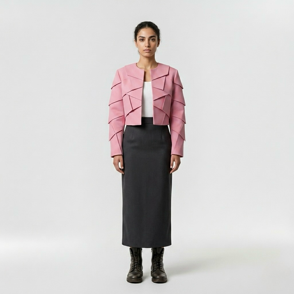 Layered Origami Cropped Jacket