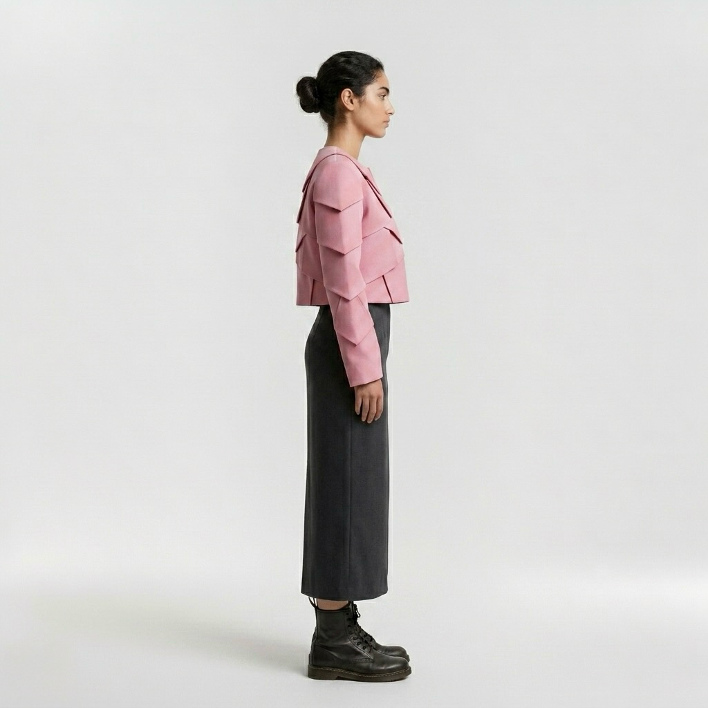 Layered Origami Cropped Jacket