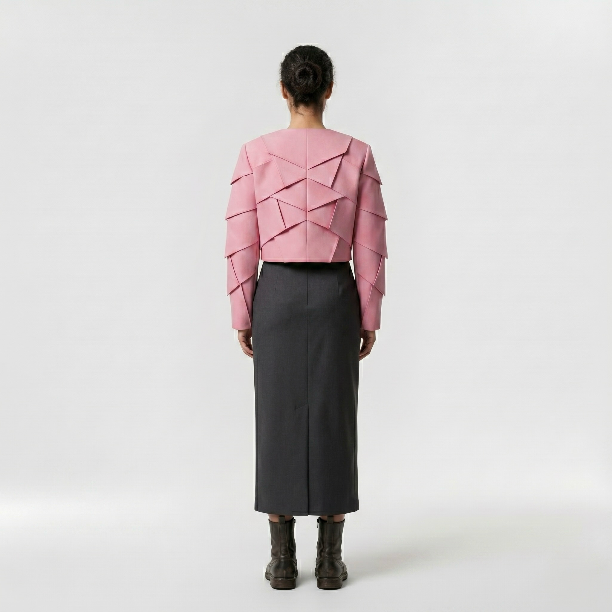 Layered Origami Cropped Jacket