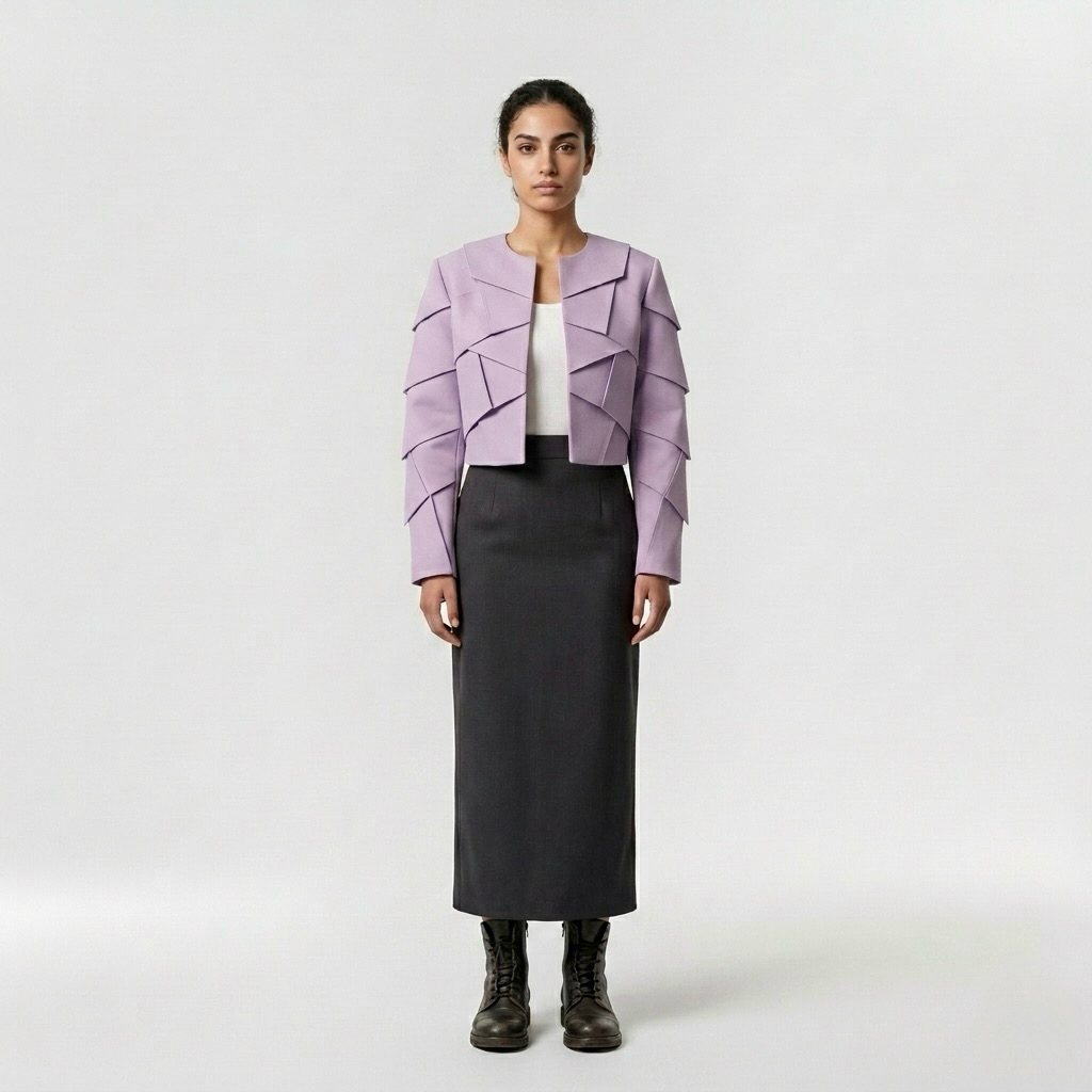 Layered Origami Cropped Jacket