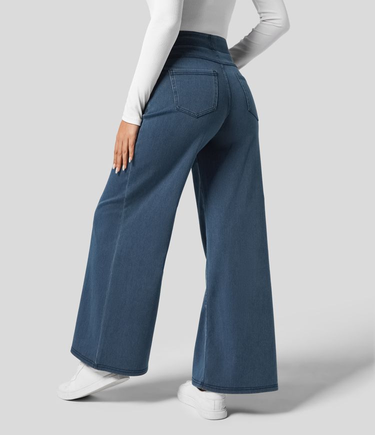 Women's High Waist Wide Leg Stretch Jeans